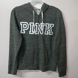 Gray PINK Victoria’s Secret Zipper Sweater in Great Condition